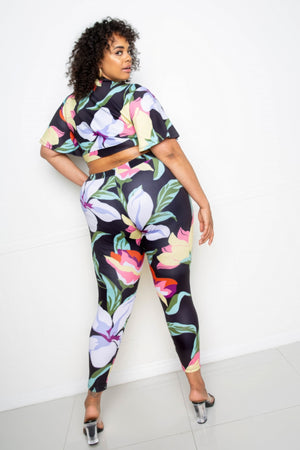 Flower Jogger & Top Set-Teresa's Fashionista LLC