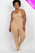 Plus Size Solid Bodycon Cami Jumpsuit-Teresa's Fashionista LLC