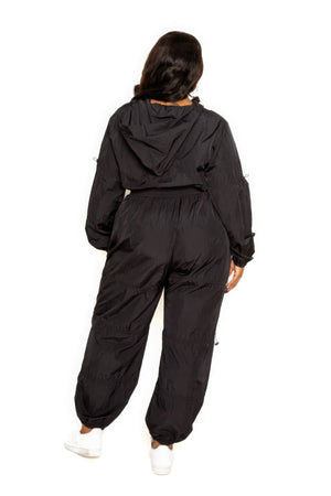 Active Zip Up Set With Cord Lock Detail-Teresa's Fashionista LLC