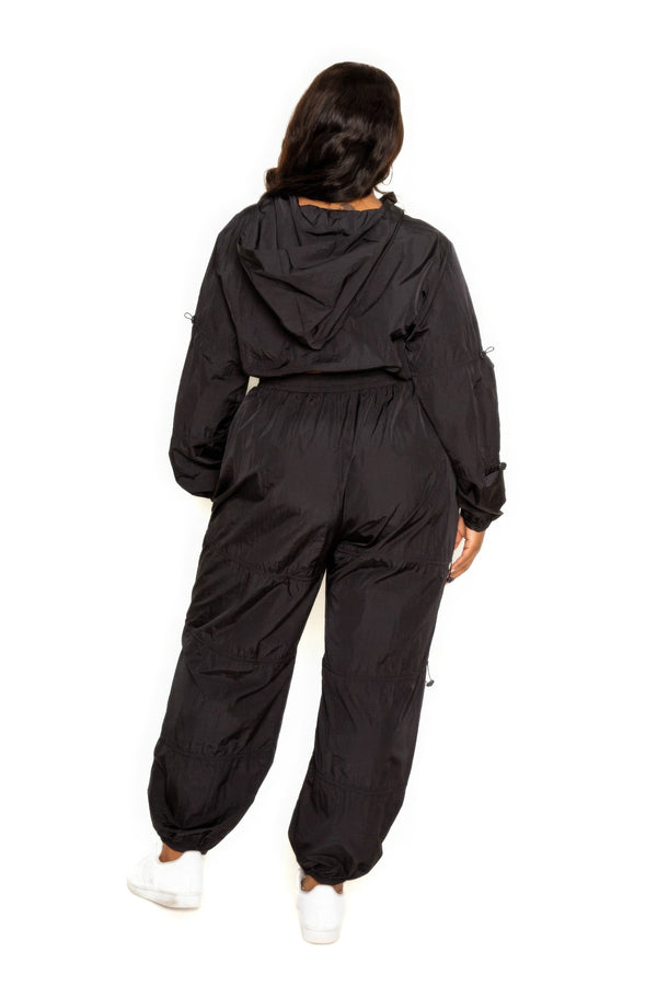 Active Zip Up Set With Cord Lock Detail-Teresa's Fashionista LLC
