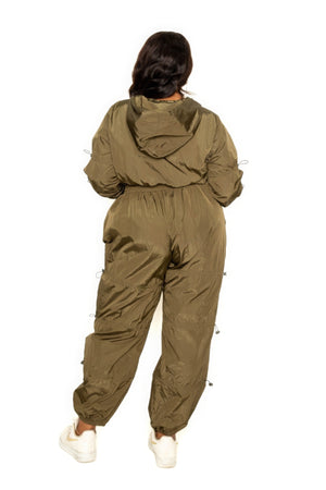 Active Zip Up Set With Cord Lock Detail-Teresa's Fashionista LLC