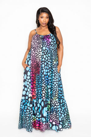 Printed Voluminous Maxi Dress-Teresa's Fashionista LLC