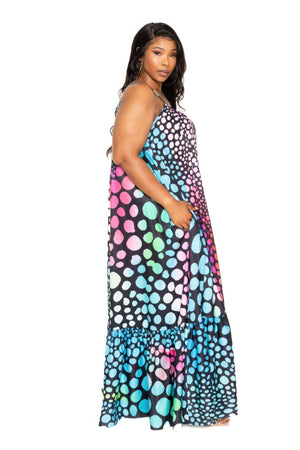 Printed Voluminous Maxi Dress-Teresa's Fashionista LLC