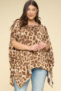 Animal Printed Rayon Span Poncho-Teresa's Fashionista LLC