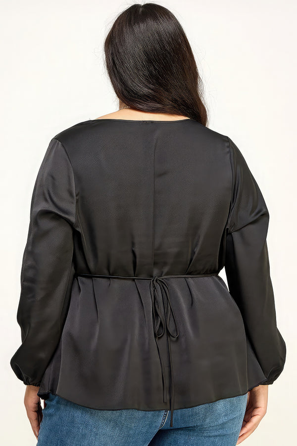 Satin Babydoll Blouse-Teresa's Fashionista LLC