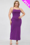 Plus Size Crisscross Back Split Thigh Maxi Dress-Teresa's Fashionista LLC