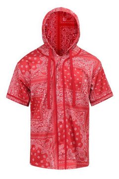 Hooded Bandana Baseball Jersey-Teresa's Fashionista LLC