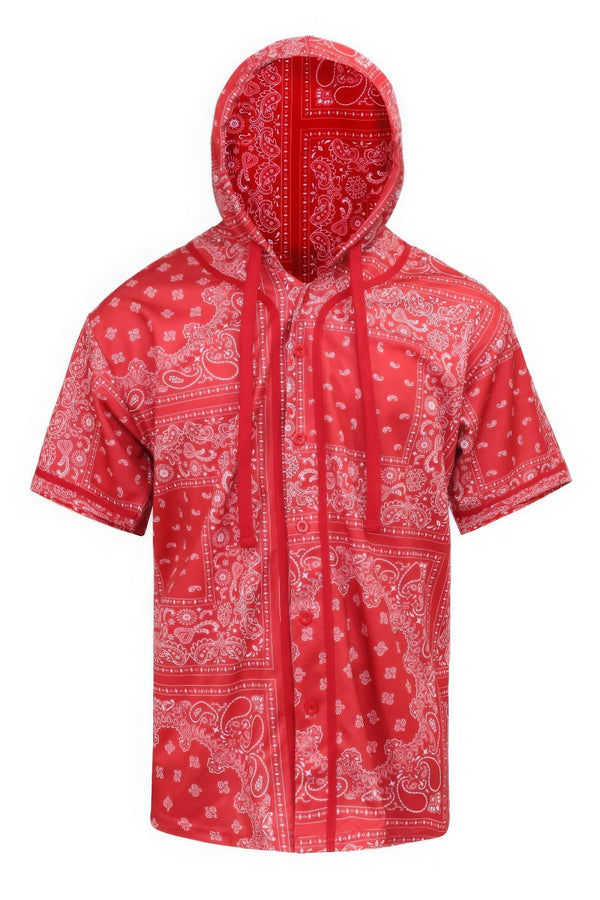 Hooded Bandana Baseball Jersey-Teresa's Fashionista LLC