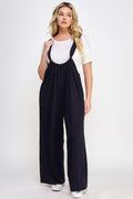 French Terry Wide Leg Jumpsuit Overalls-Teresa's Fashionista LLC