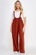 French Terry Wide Leg Jumpsuit Overalls-Teresa's Fashionista LLC