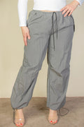 Plus Size Drawstring Waist Parachute Pants-Teresa's Fashionista LLC
