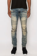 Men Creased Biker Denim Jeans-Teresa's Fashionista LLC