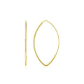 14k Yellow Gold Polished Long Marquise Motif Earrings