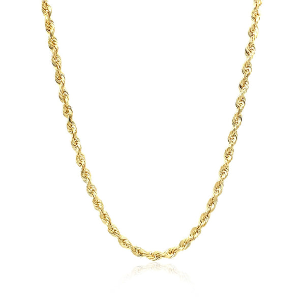 10k yellow gold solid diamond cut rope chain 2.75mm with lobster clasp