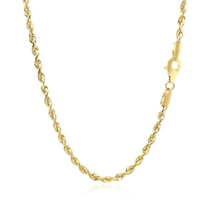 10k yellow gold solid diamond cut rope chain 2.75mm with lobster clasp
