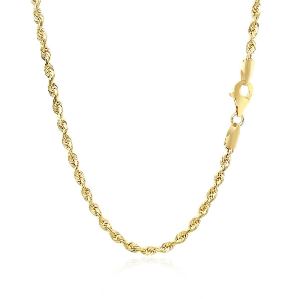 10k yellow gold solid diamond cut rope chain 2.75mm with lobster clasp