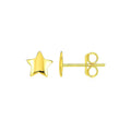 14k Yellow Gold Post Earrings with Stars(6.5mm)