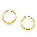 14k Yellow Gold Polished Hoop Earrings (4x30 mm)