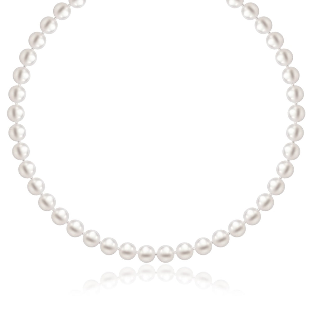 14k Yellow Gold Necklace with White Freshwater Cultured Pearls (6.0mm to 6.5mm)