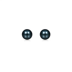 14k Yellow Gold Cultured Black Pearl Stud Earrings (7mm)