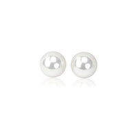 14k Yellow Gold Freshwater Cultured White Pearl Stud Earrings (6mm)