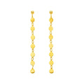14k Yellow Gold Post Dangle Earrings with Polished Circles
