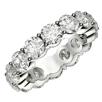 Round Cut Lab Grown Diamond Eternity Ring in 14k White Gold (6 cttw FG/VS2)
