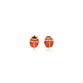 14K Yellow Gold Petite Enamel Lady Bug Stud Earrings