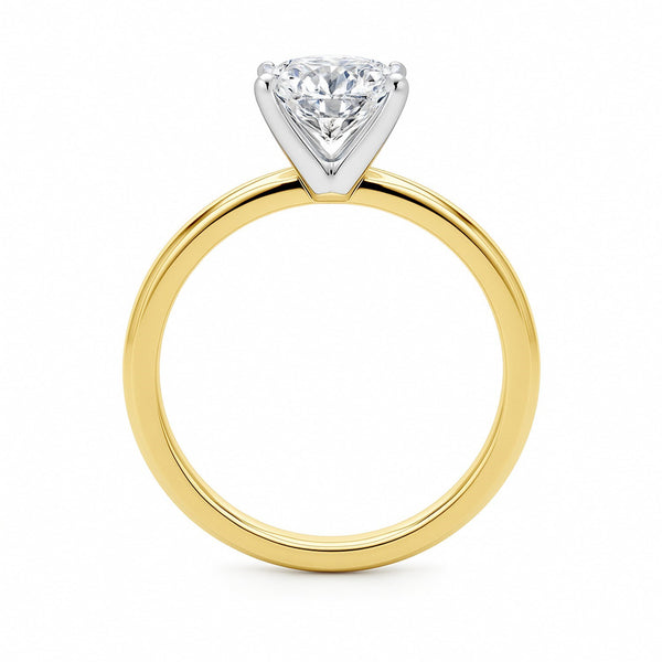 1 1/2 Carat Cushion Lab Grown IGI G/VS1 Diamond Solitaire Ring in 10K Yellow Gold