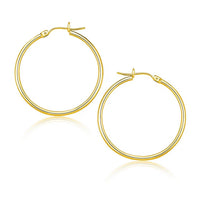 14k Yellow Gold Polished Hoop Earrings (1.5x25mm)