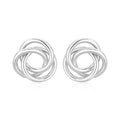 Polished Open Love Knot Earrings in Sterling Silver