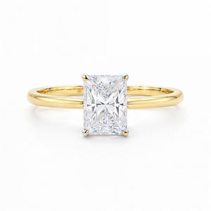 1 1/2 Carat Radiant Lab Grown IGI G/VS1 Diamond Solitaire Ring in 10K Yellow Gold