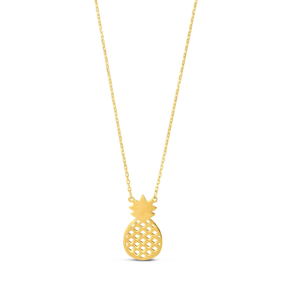 Pineapple Necklace in 10K Yellow Gold