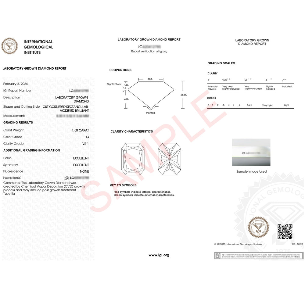 1 1/2 Carat Radiant Lab Grown IGI G/VS1 Diamond Solitaire Ring in 14K Yellow Gold
