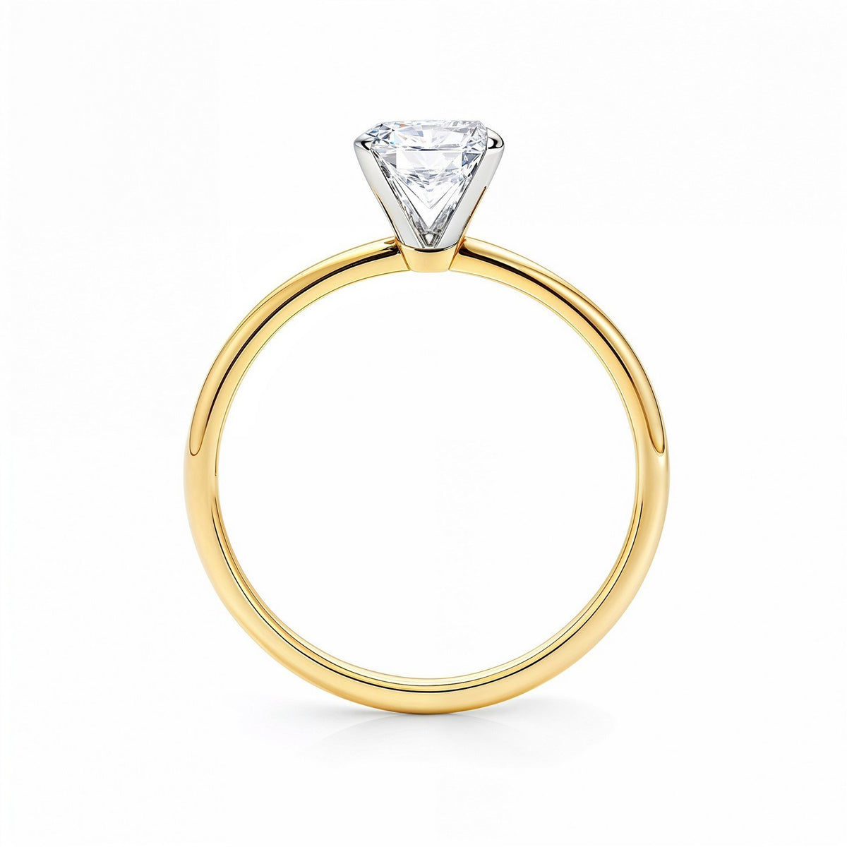 1 1/2 Carat Radiant Lab Grown IGI G/VS1 Diamond Solitaire Ring in 14K Yellow Gold