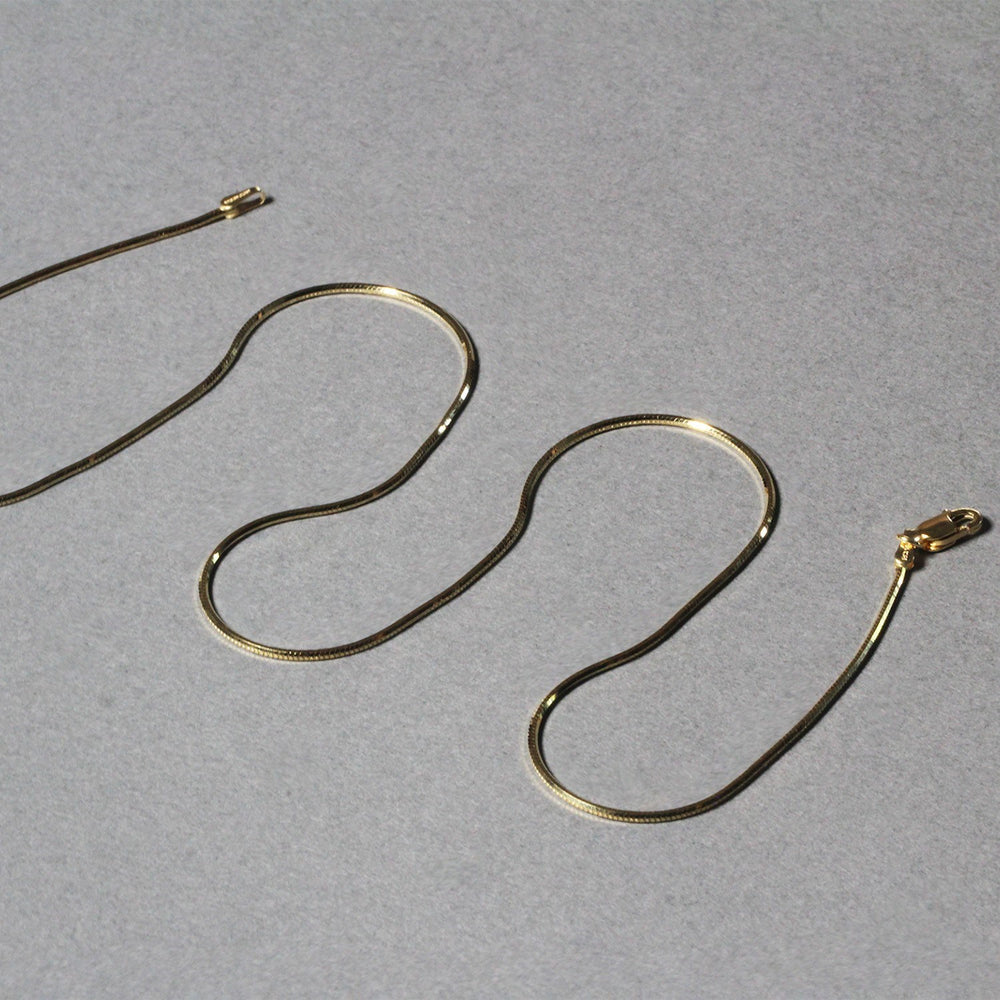 1.0mm 14K Yellow Gold Octagonal Shiny Snake Chain