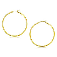 10k Yellow Gold Polished Hoop Earrings (2x45mm)