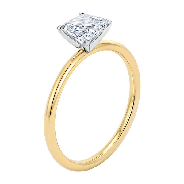 1 1/2 Carat Emerald Lab Grown IGI G/VS1 Diamond Solitaire Ring in 14K Yellow Gold