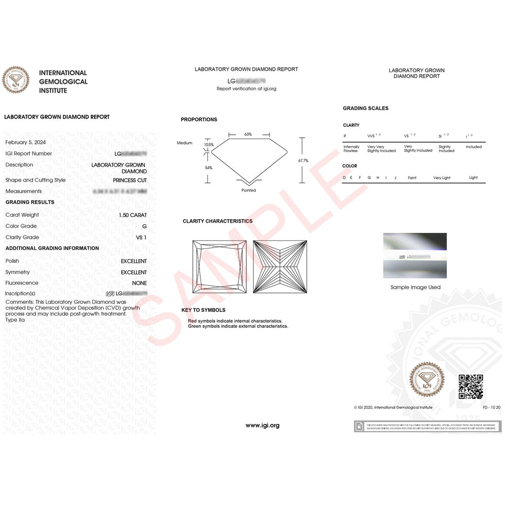 1 1/2 Carat Princess Lab Grown IGI G/VS1 Diamond Solitaire Ring in 10K Yellow Gold