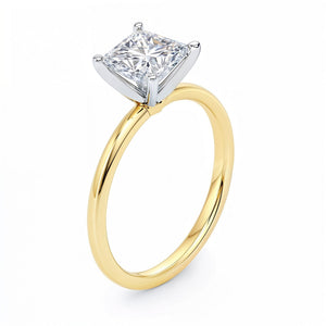 1 1/2 Carat Princess Lab Grown IGI G/VS1 Diamond Solitaire Ring in 10K Yellow Gold