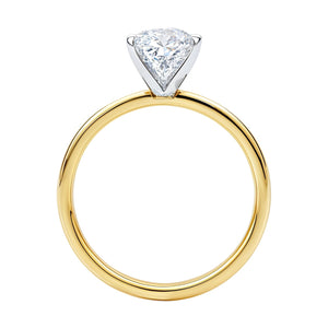 1 1/2 Carat Princess Lab Grown IGI G/VS1 Diamond Solitaire Ring in 10K Yellow Gold