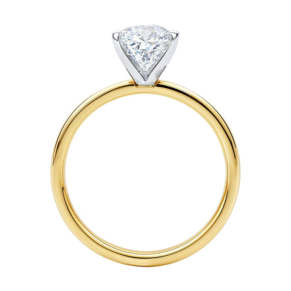 1 1/2 Carat Princess Lab Grown IGI G/VS1 Diamond Solitaire Ring in 10K Yellow Gold