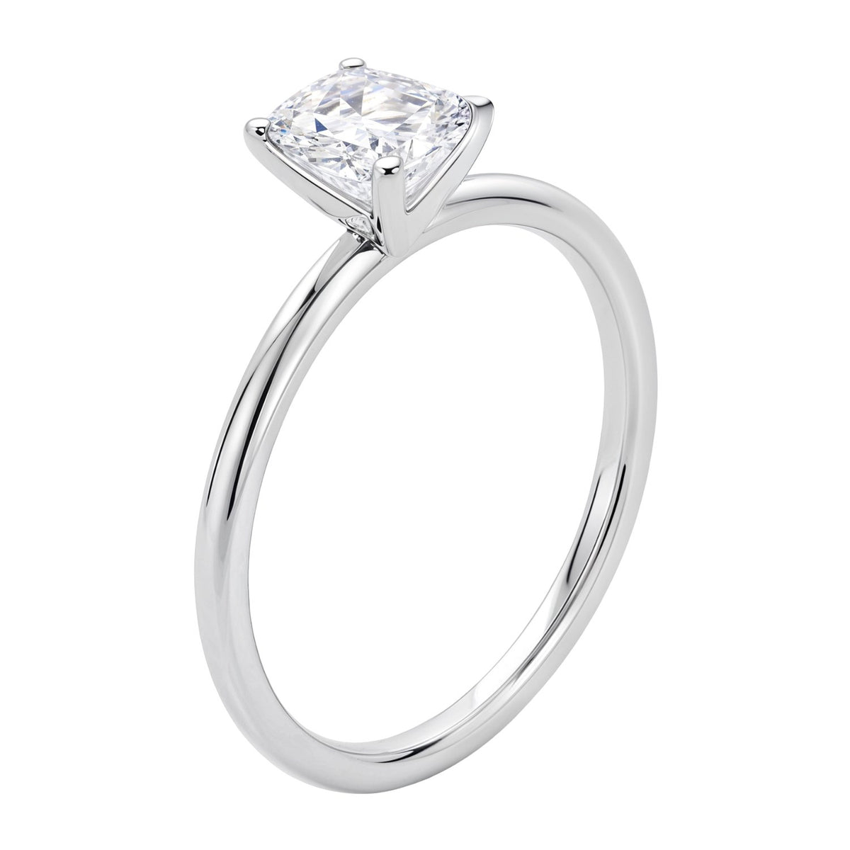 1 1/2 Carat Emerald Lab Grown IGI G/VS1 Diamond Solitaire Ring in Sterling Silver