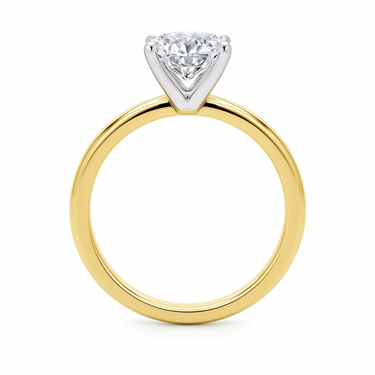 1 1/2 Carat Cushion Lab Grown IGI G/VS1 Diamond Solitaire Ring in 14K Yellow Gold