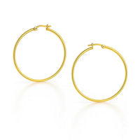 10k Yellow Gold Polished Hoop Earrings (3x25 mm)