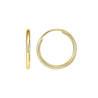 10k Yellow Gold Polished Endless Hoop Earrings (1.5x14mm)