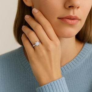 1 1/2 Carat Princess Lab Grown IGI G/VS1 Diamond Solitaire Ring in 10K White Gold