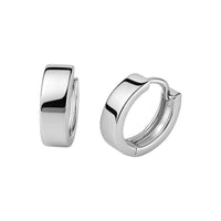 10k White Gold Snuggable Hoop Earrings