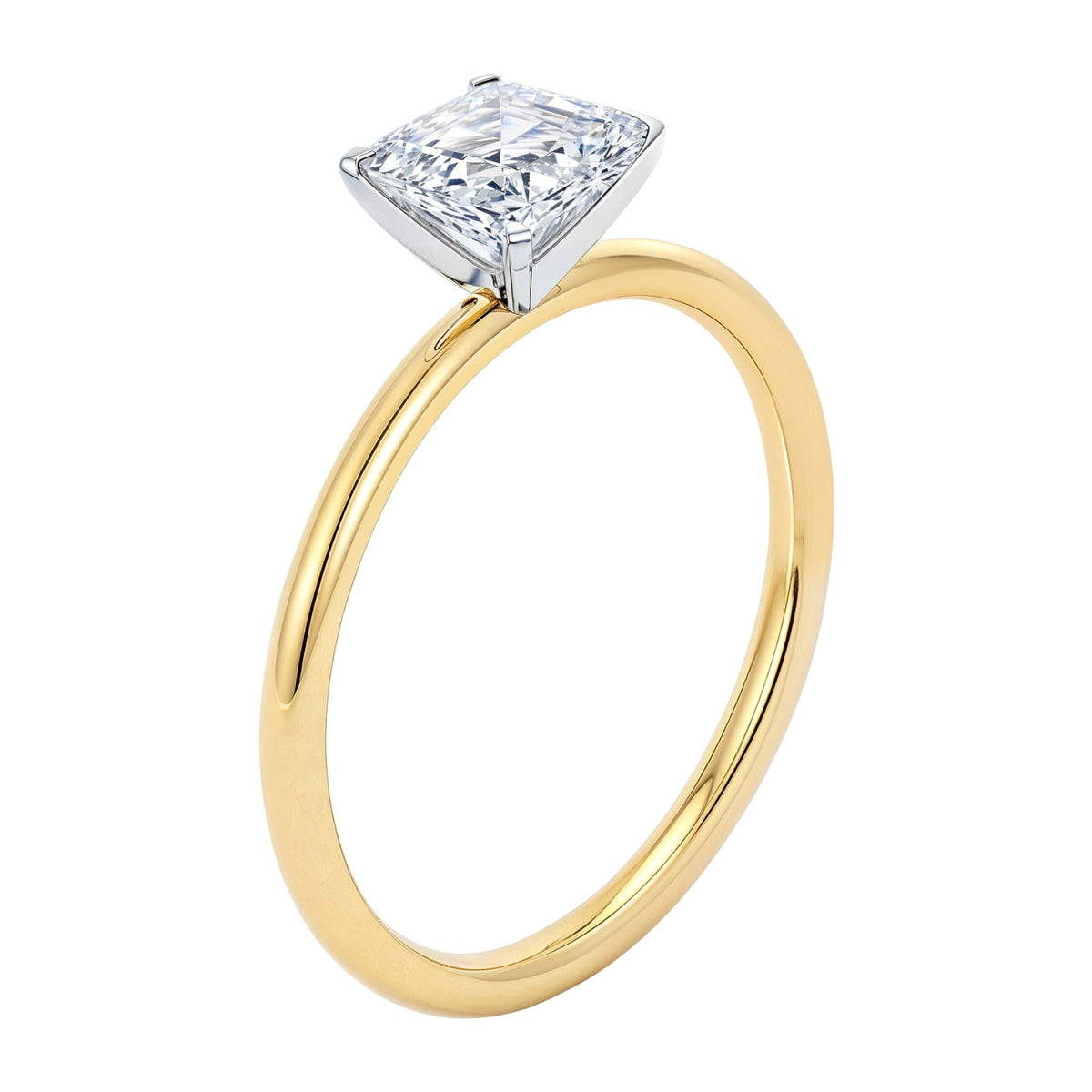 1 1/2 Carat Emerald Lab Grown IGI G/VS1 Diamond Solitaire Ring in 10K Yellow Gold