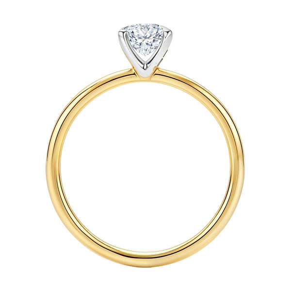 1 1/2 Carat Emerald Lab Grown IGI G/VS1 Diamond Solitaire Ring in 10K Yellow Gold